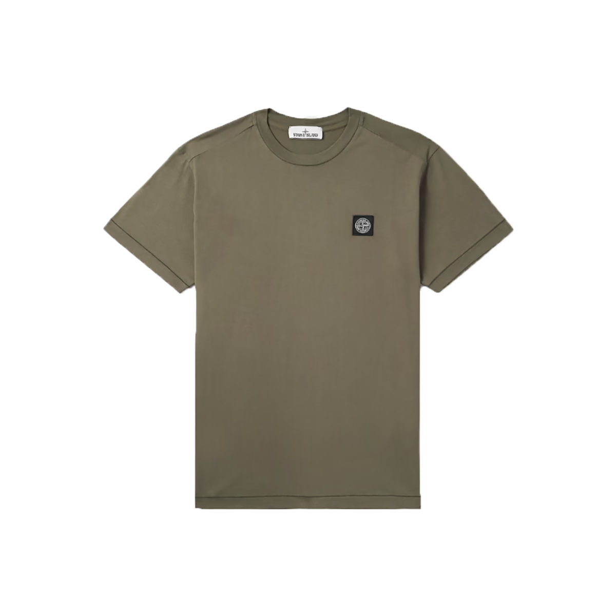 STONE ISLAND LOGO-APPLIQUED COTTON T-SHIRT IN DARK GREEN