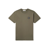 STONE ISLAND LOGO-APPLIQUED COTTON T-SHIRT IN DARK GREEN