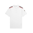 MONCLER TRI COLOUR POLO SHIRT IN WHITE