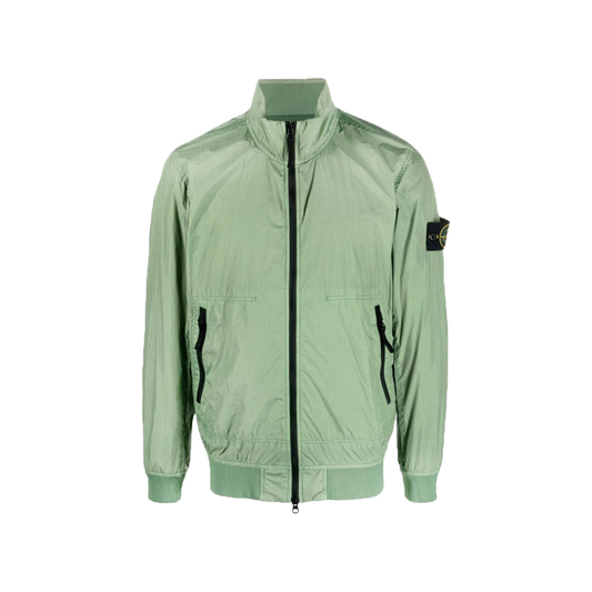 STONE ISLAND CRINKLE REPS BOMBER JACKET IN GREEN
