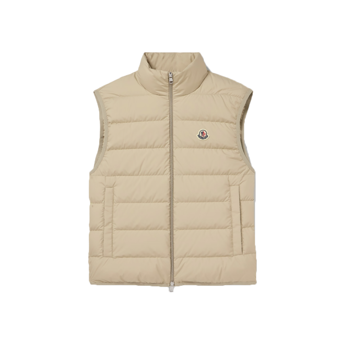 MONCLER CONTRIN SLIM-FIT LOGO PATCH GILET IN BEIGE