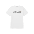 MONCLER SLIM-FIT LOGO-FLOCKED COTTON T-SHIRT IN WHITE