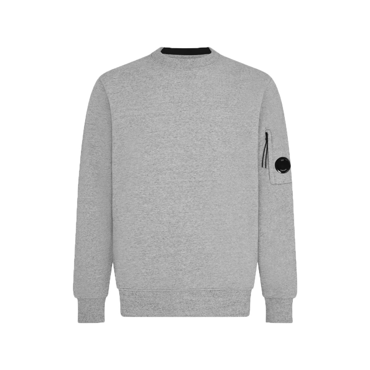 CP COMPANY LENS CREW-NECK SWEATER IN GRAY