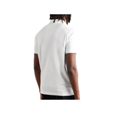 STONE ISLAND LOGO-APPLIQUED COTTON-BLEND POLO IN WHITE