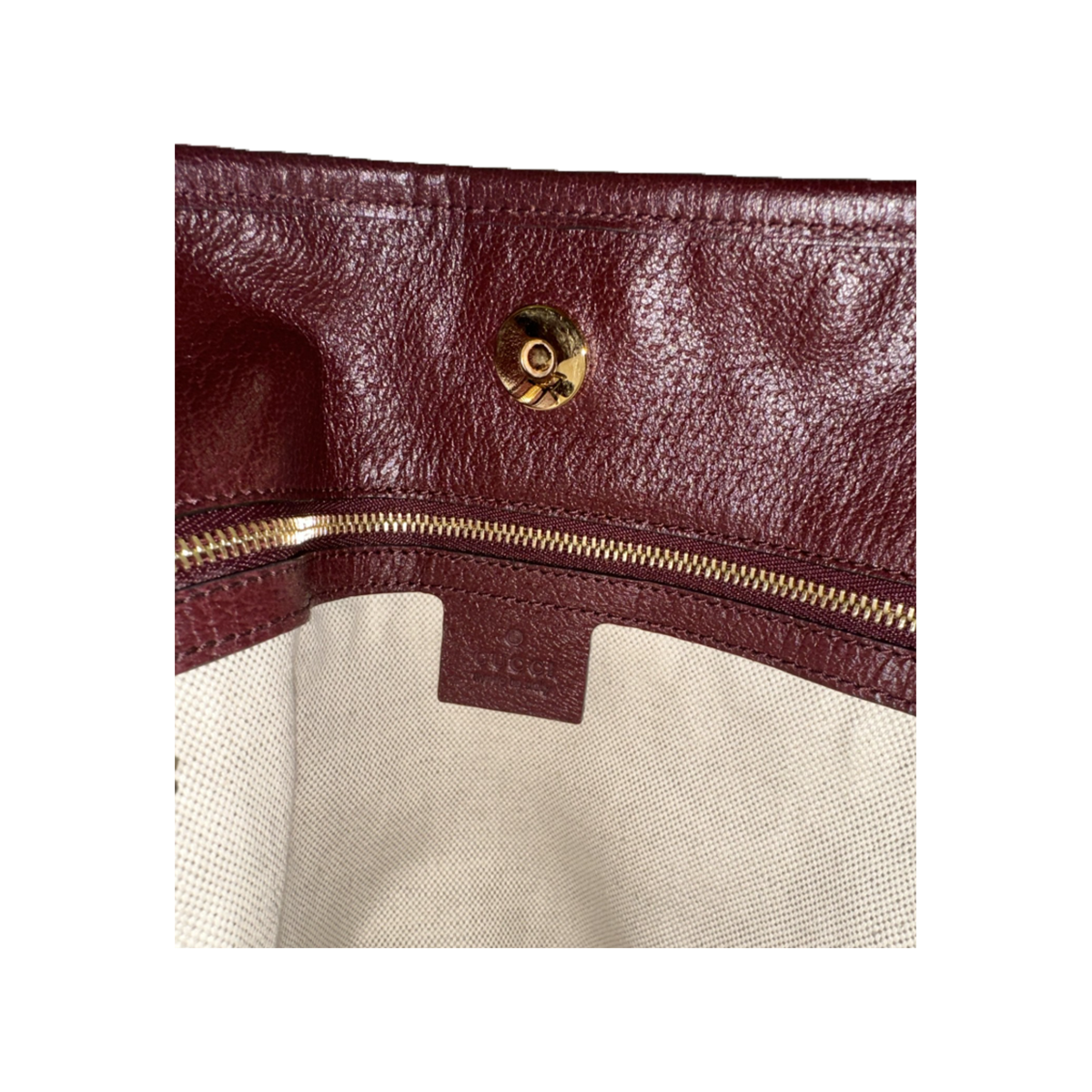 PRELOVED NEW GUCCI MONOGRAM HORSE BIT 1955 BAG IN BURGUNDY