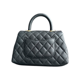PRELOVED CHANEL CAVIAR QUILTED SMALL TOP HANDLE BAG IN BLACK