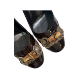 PRELOVED GUCCI GG BAMBOO HORSEBIT HEELS IN BROWN/BEIGE