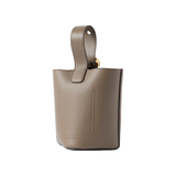 LOEWE PEBBLE MINI TEXTURED-LEATHER TOTE BAG IN TAUPE