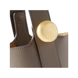 LOEWE PEBBLE MINI TEXTURED-LEATHER TOTE BAG IN TAUPE