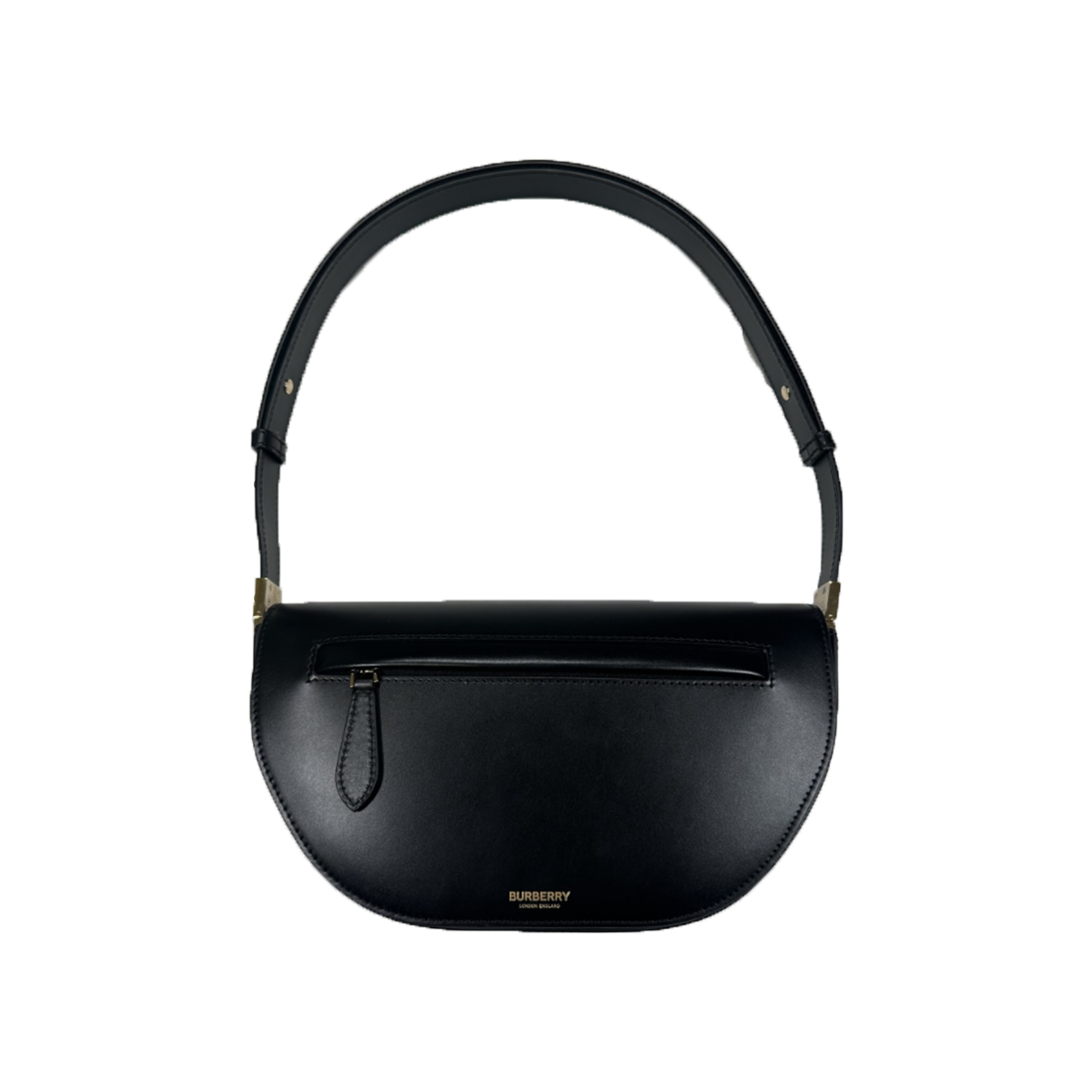 PRELOVED BURBERRY OLYMPIA HALF CIRCLE BAG IN BLACK