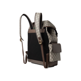 GUCCI OPHIDIA LEATHER AND WEBBING TRIMMED MONOGRAM BACKPACK