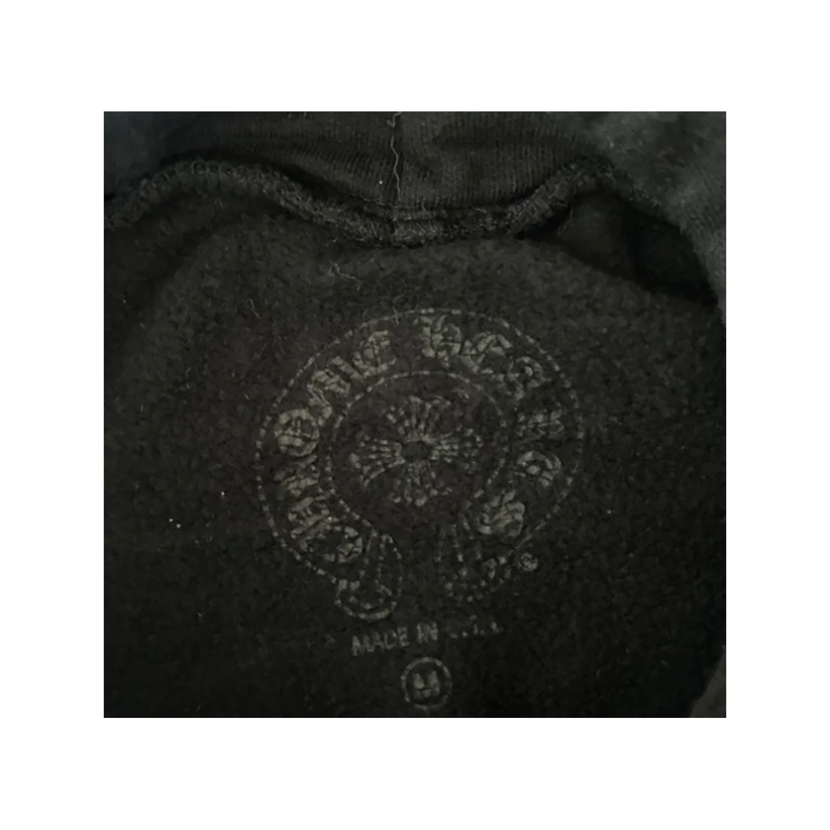PRELOVED CHROME HEARTS YELLOW CROSS LOGO HOODIE IN BLACK