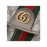 GUCCI OPHIDIA LEATHER AND WEBBING TRIMMED MONOGRAM BACKPACK
