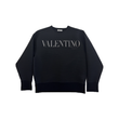 PRELOVED VALENTINO MESH LOGO SWEATER IN BLACK
