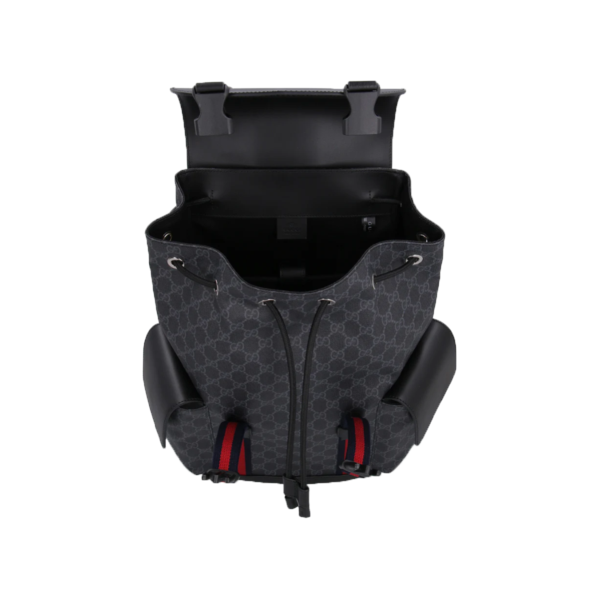 GUCCI SUPREME GG MONOGRAM BACKPACK IN BLACK