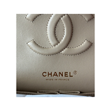 PRELOVED CHANEL IRIDESCENT BEIGE CAVIAR QUILTED MEDIUM FLAP BAG