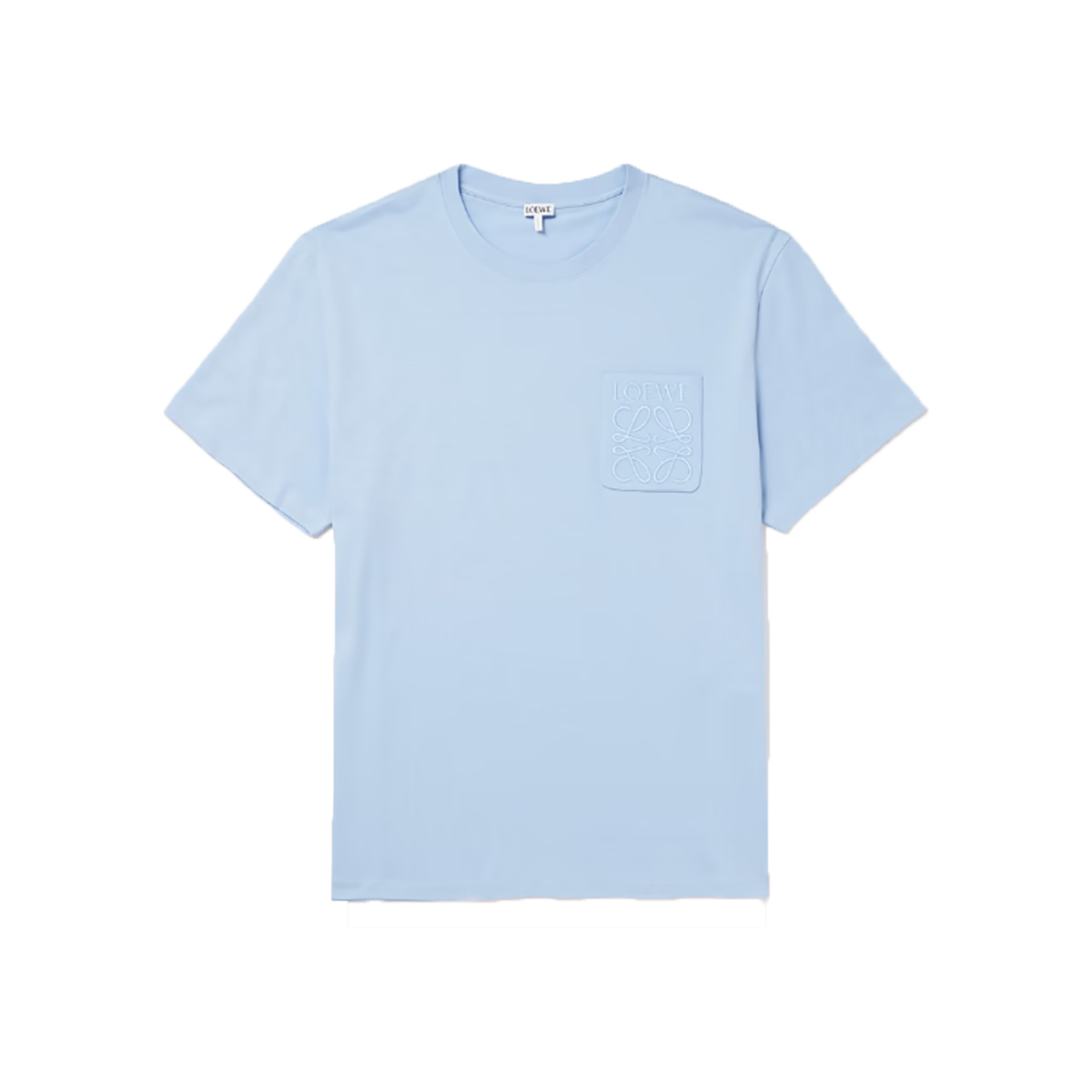 LOEWE LOGO-EMBROIDERED COTTON T-SHIRT IN LIGHT BLUE