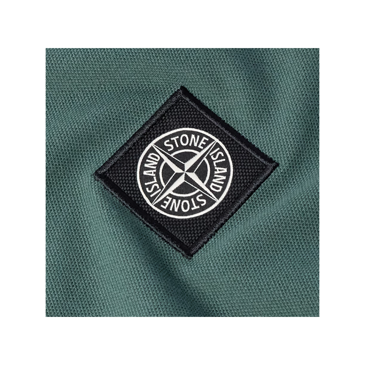 STONE ISLAND LOGO APPLIQUED PATCH POLO IN GREEN