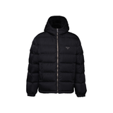PRADA CROPPED RE-NYLON DOWN JACKET IN BLACK