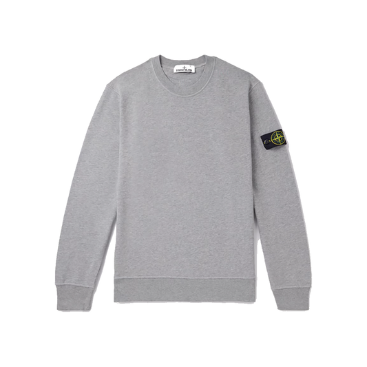 STONE ISLAND GARMENT-DYED COTTON SWEATERSHIRT IN GRAY
