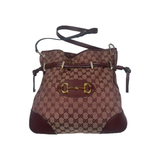 PRELOVED NEW GUCCI MONOGRAM HORSE BIT 1955 BAG IN BURGUNDY