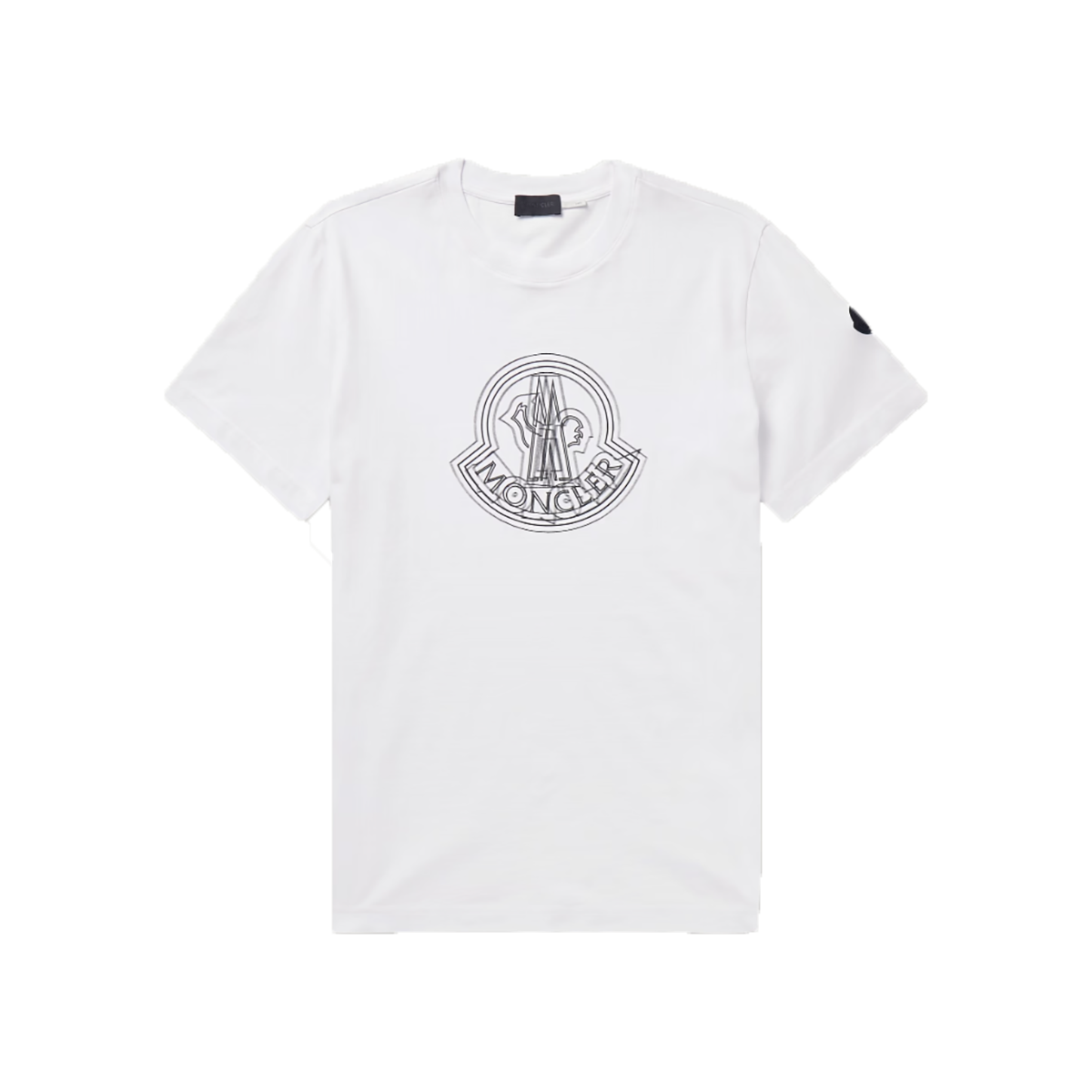 MONCLER LOGO PRINT T-SHIRT IN WHITE