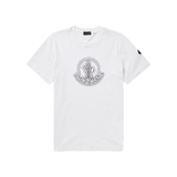 MONCLER LOGO PRINT T-SHIRT IN WHITE