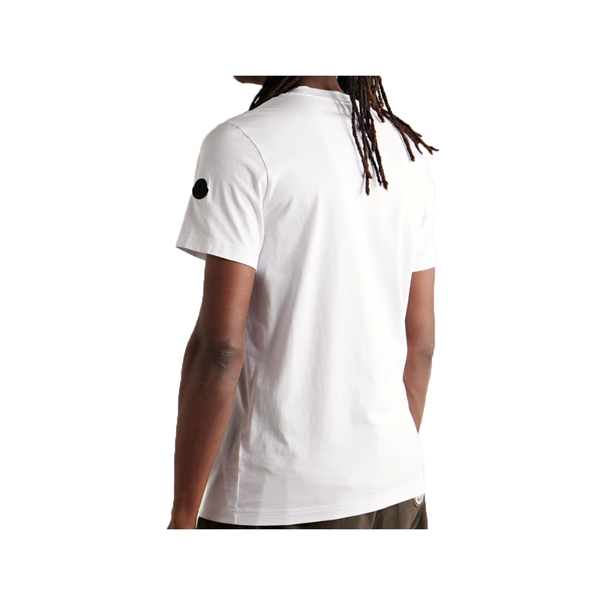 MONCLER LOGO PRINT T-SHIRT IN WHITE