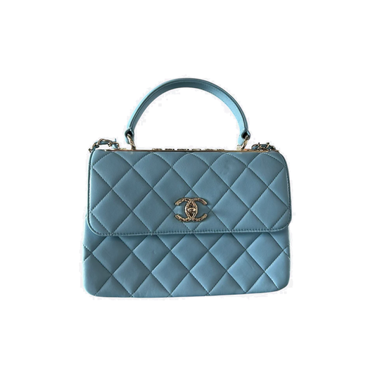 PRELOVED CHANEL TOP HANDLE SMALL BAG IN BABY BLUE