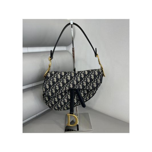 PRELOVED DIOR MONOGRAM SADDLE BAG IN BLACK