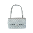 PRELOVED CHANEL SILVER QUILTED MEDIUM FLAP BAG