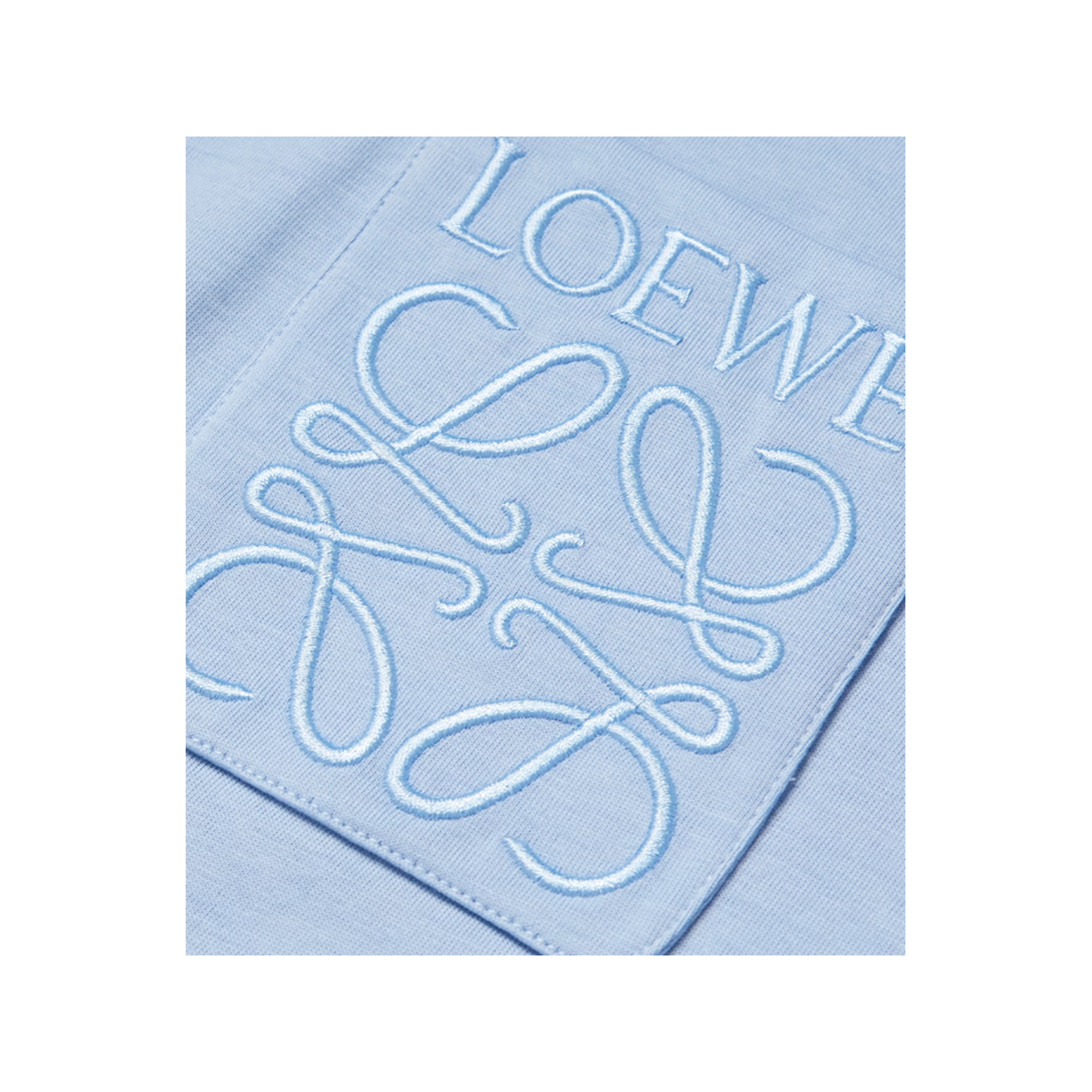 LOEWE LOGO-EMBROIDERED COTTON T-SHIRT IN LIGHT BLUE