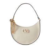 VALENTINO VLOGO MINI TEXTURED-LEATHER SHOULDER BAG IN BEIGE