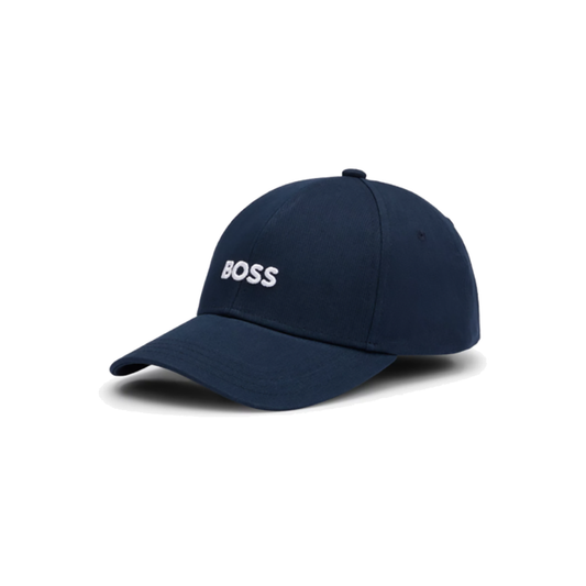BOSS COTTON-TWILL SIX-PANEL CAP IN NAVY