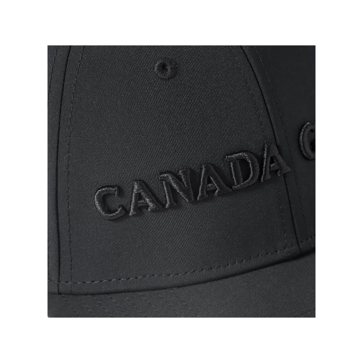 CANADA GOOSE LOGO EMBROIDERED STRETCH-TWILL CAP IN BLACK