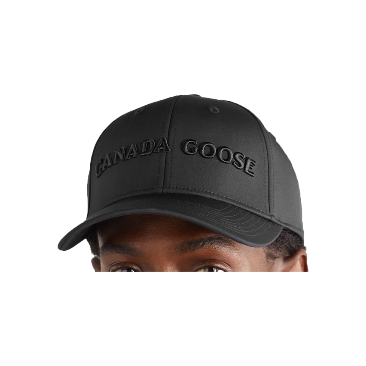 CANADA GOOSE LOGO EMBROIDERED STRETCH-TWILL CAP IN BLACK