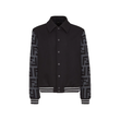 FENDI BLOUSON WOOL BOMBER JACKET IN BLACK