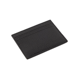 SAINT LAURENT TINY CASSANDRE FULL-GRAIN LEATHER CARDHOLDER IN BLACK
