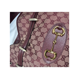 PRELOVED NEW GUCCI MONOGRAM HORSE BIT 1955 BAG IN BURGUNDY