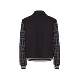 FENDI BLOUSON WOOL BOMBER JACKET IN BLACK