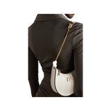 VALENTINO VLOGO MINI TEXTURED-LEATHER SHOULDER BAG IN BEIGE
