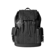 GUCCI JUMBO GG LOGO-EMBOSSED LEATHER BACKPACK IN BLACK