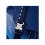 GUCCI DEGRADE MONOGRAMMED COTTON-CANVAS BACKPACK IN BLUE