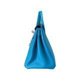 HERMES TOGO LEATHER BIRKIN 25 IN BLUE