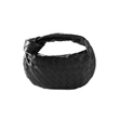 BOTTEGA VENETEA JODIE MINI KNOTTED INTRECCIATO LEATHER TOTE IN BLACK