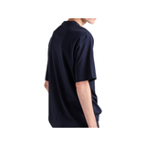 PRADA NAVY COTTON LOGO BADGE T-SHIRT IN NAVY