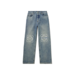 LOEWE STRAIGHT-LEG LOGO EMBROIDERED JEANS IN BLUE