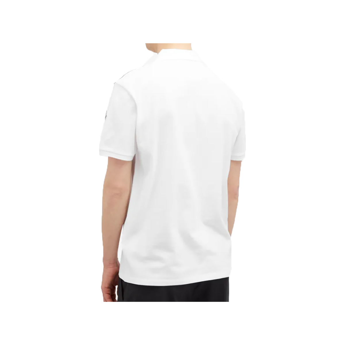 MONCLER TRI COLOUR POLO SHIRT IN WHITE