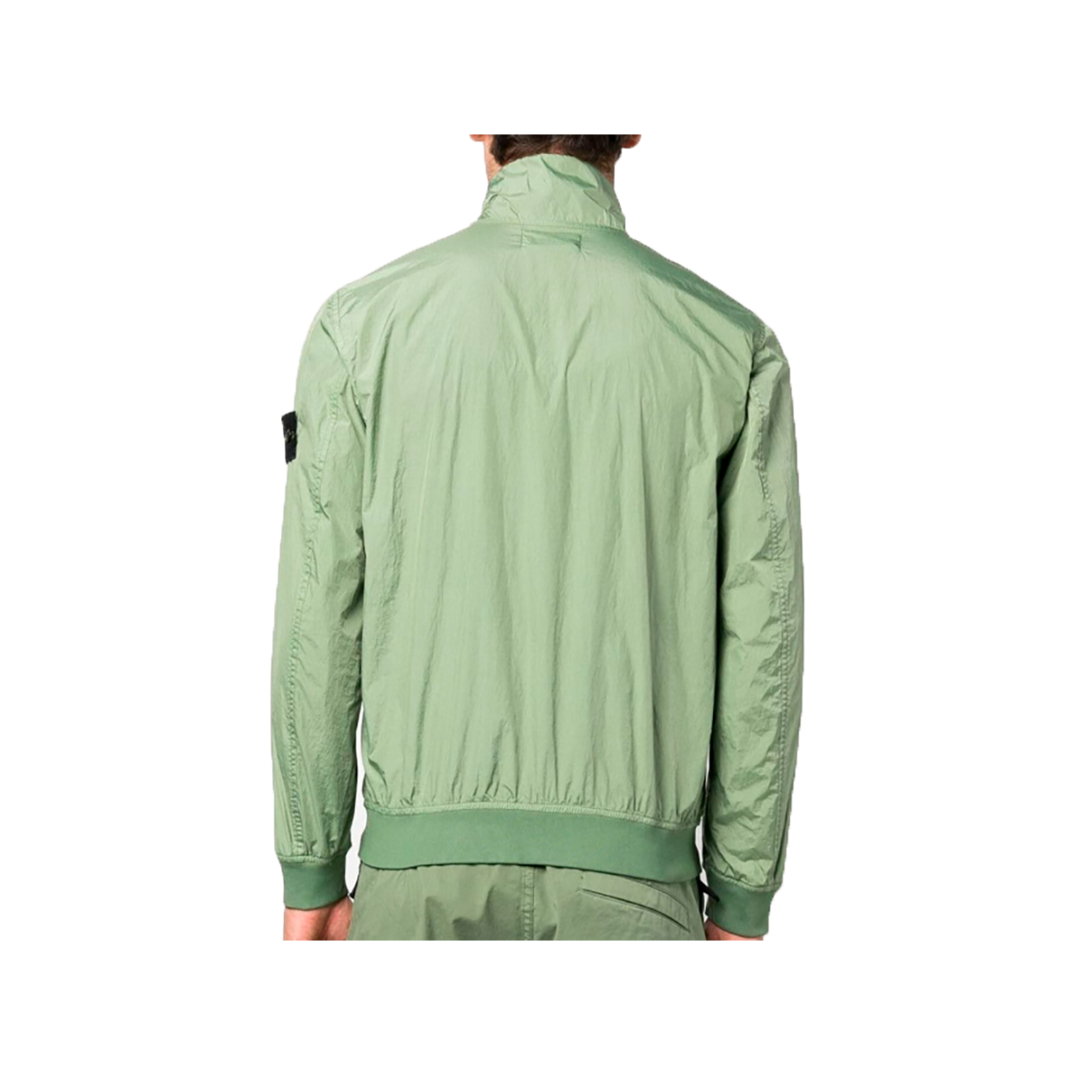 STONE ISLAND CRINKLE REPS BOMBER JACKET IN GREEN