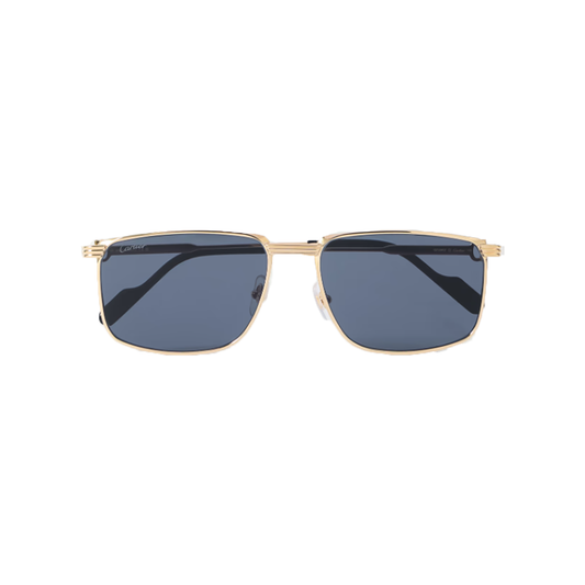 CARTIER PREMIERE DE CARTIER RECTANGULAR-FRAME GOLD-TONE SUNGLASSES
